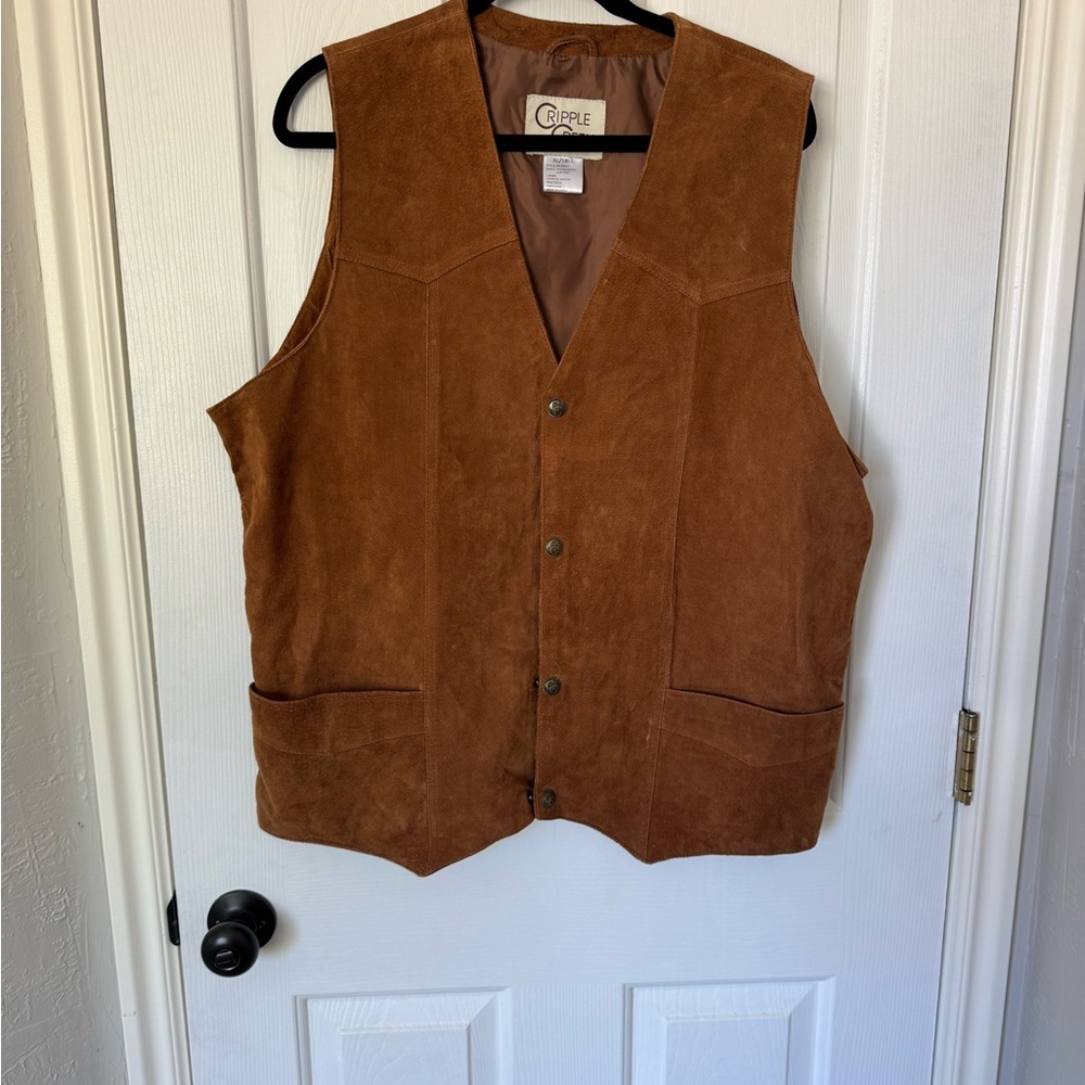 Brown Corduroy Vest V-Neck Western Style